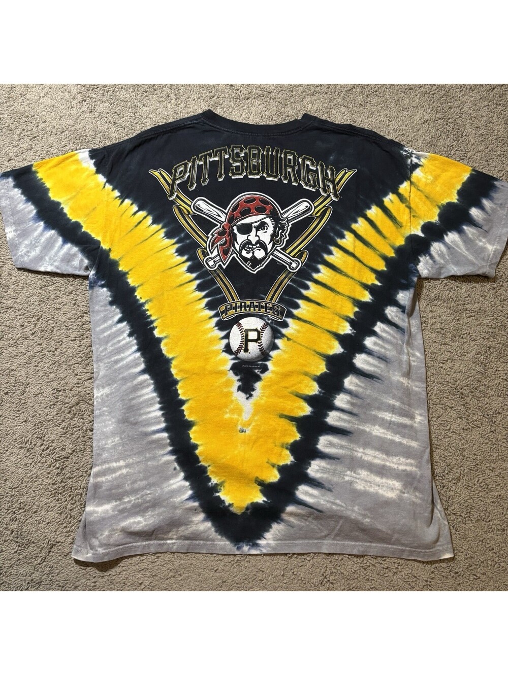 Vintage Liquid Blue Pittsburgh Pirates Tie Dye T Shirt Mens XXL MLB Double Sided